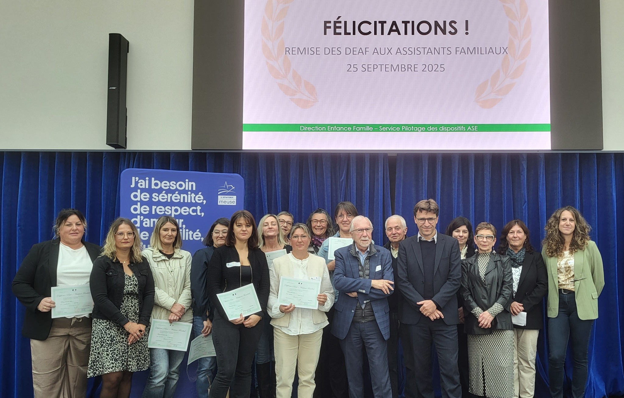 Remise des diplômes des assistants familiaux en Meuse 2025