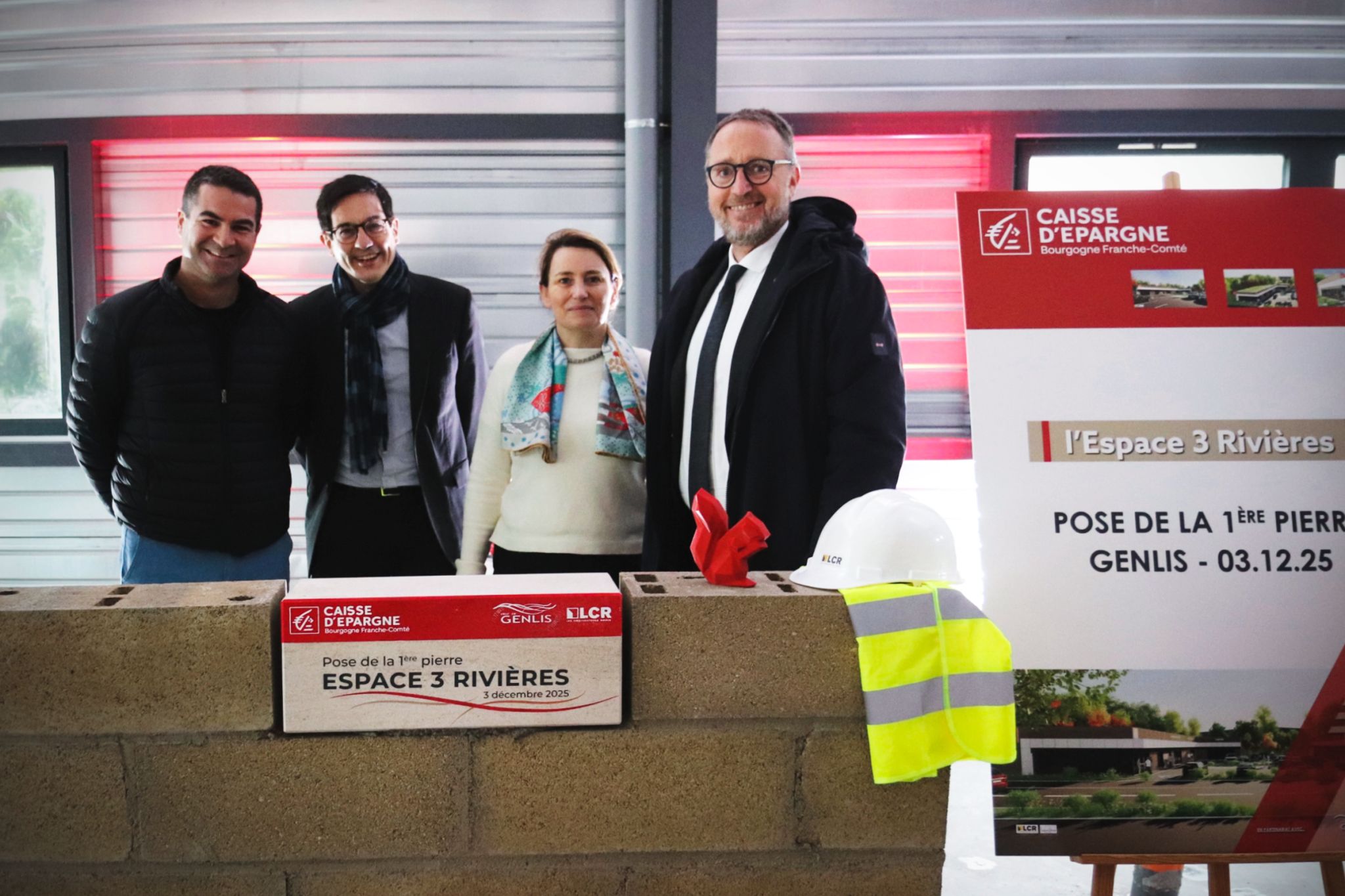 Genlis : pose de la première pierre de l’Espace 3 Rivières