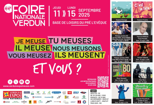 La 44e foire nationale de Verdun s’installe du 11 au 15 septembre