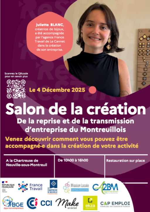 Le 3e Salon de la création, de la reprise et de la transmission d’entreprise se tiendra le 4 décembre