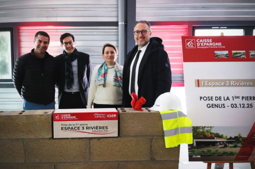 Genlis : pose de la première pierre de l’Espace 3 Rivières